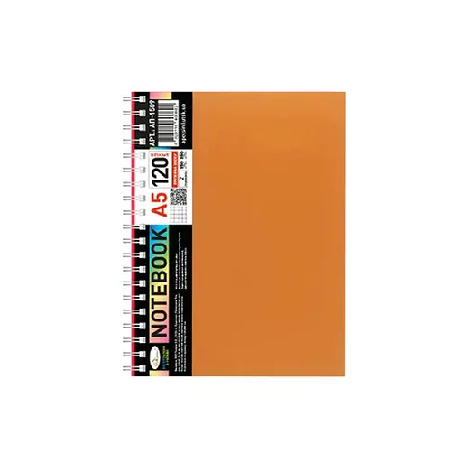 Блокнот А5 АП-1509(Orange) 120 листов, пружина сбоку