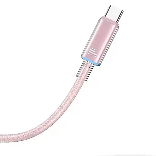 Дата кабель USAMS US-SJ660 Type-C to Type-C PD100W Cloud Series (1.2m) Pink - фото 2
