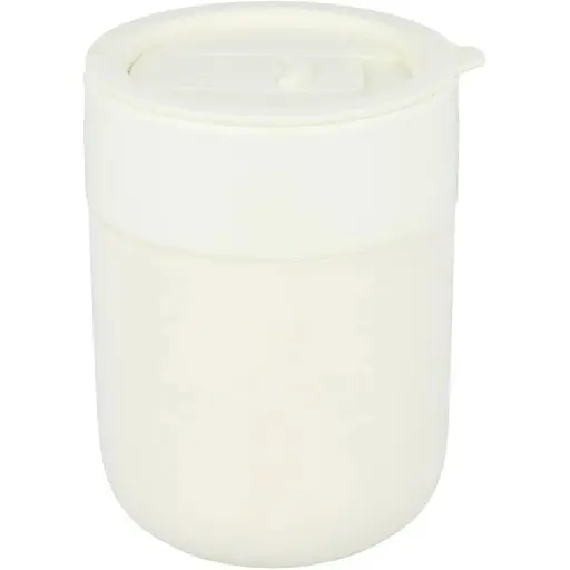 Кавові чашки 295 мл з кришками OldBro Cute Travel Mugs з захисним силіконовим чохлом light Milk - фото 1