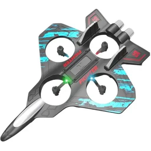 Квадрокоптер радиоуправляемый самолет-истребитель XZCUREC D01 Fighter Jet 2.4 GHz Синий для детей 6+ - фото 1