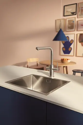Змішувач для кухні з підключенням питної води з висувним виливом Grohe Blue Pure Minta 30601DC0 Нержавіюча сталь - фото 4