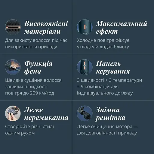 Фен Rowenta-щетка Air Brush 3D, 1200Вт, 3 режима, иониз-я, холодный обдув, функция фена, керамика, черно-золотой - фото 6