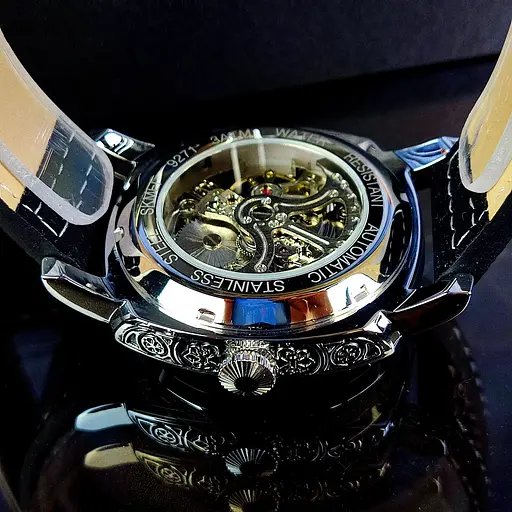 Механічні Наручний годинник скелетон з автопідзаводом Skmei 9271 Black, 9271BK (18388) - фото 7