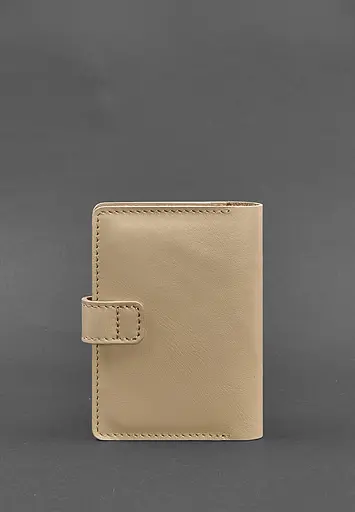 Кожаная обложка для паспорта 3.0 светло-бежевая - фото 5