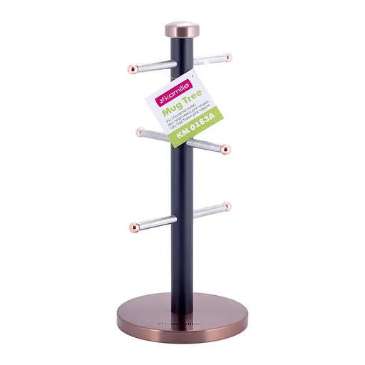 Стойка для чашек подставка сушилка для кружек на 6 чашек из нержавеющей стали H 34 cm, Kamille Черный 86859 - фото 3