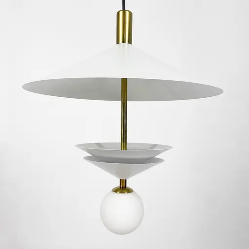 Елегантна підвісна люстра із білим плафоном | Арт. AA 457-360 WT | Line F - фото 4