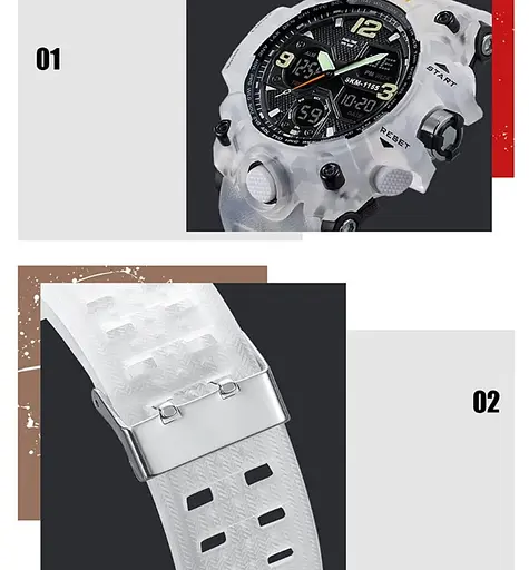 Чоловічий годинник Skmei Hamlet 1155 Білий - фото 6