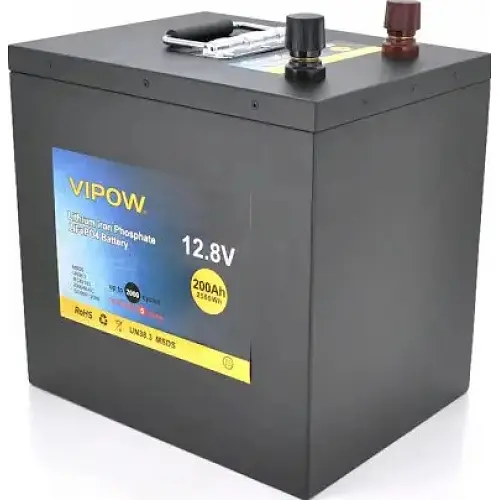 Аккумулятор Vipow LiFePO4 12,8V 200Ah з вбудованою ВМS платою 100A