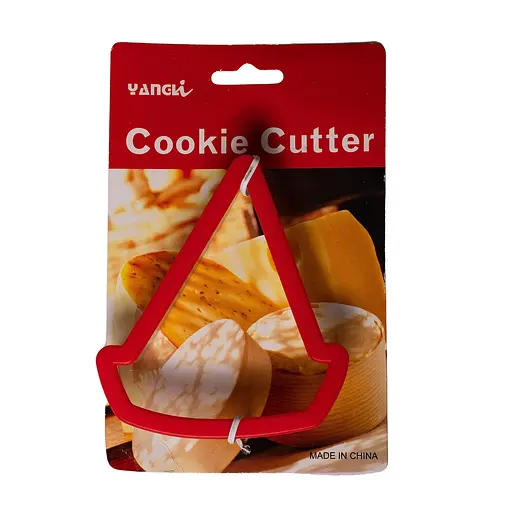 Пластикова форма для випікання печива та пряників трикутна вирубка каттер для печива 10.5х9х2.5 см, Kitchen Master Червоний 85447 - фото 2