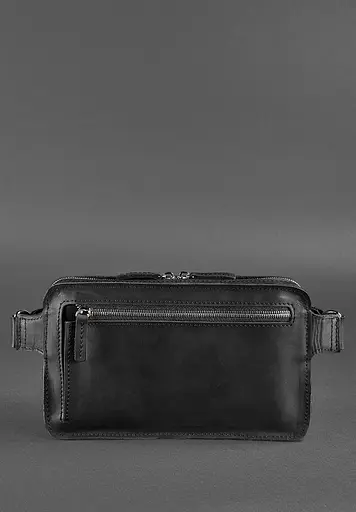 Шкіряна поясна сумка Dropbag Maxi чорна Crazy Horse - фото 5