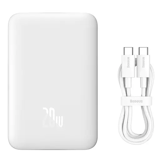 Зовнішній MagSafe акумулятор Baseus Power Bank 10000mAh 20W White - фото 8