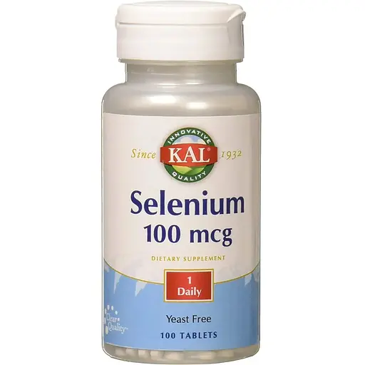 Селен KAL Selenium 100 mcg Yeast Free, 100 таблеток без дрожжей - фото 1