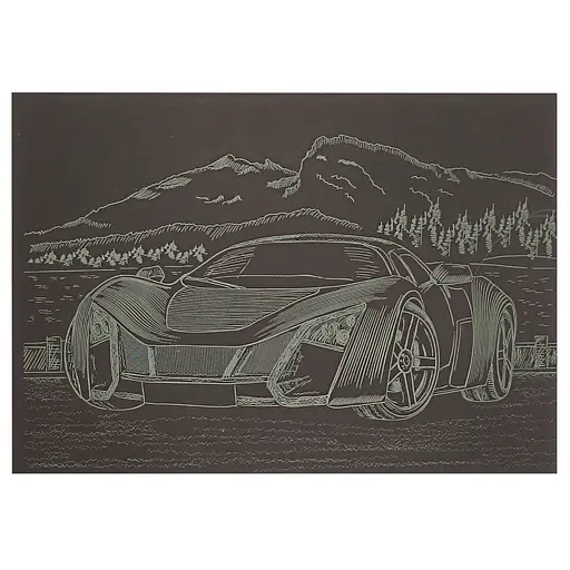 Гравюра А5 "Спорткар-1" ГрА5з-6 эконом вариант в пакете 21 х 14,8 см