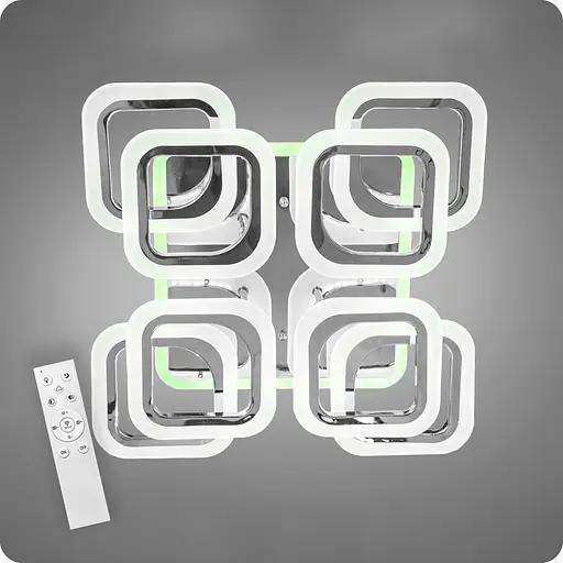 Люстра світлодіодна 517 Light 3color з пультом 144Вт Хром (01700) - фото 1