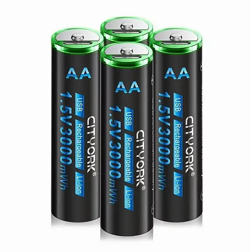 Аккумулятор AA Cityork 1.5v 3000mwh литий-ионный + USB (Черный) - фото 5