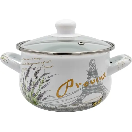 Кастрюля Verona эмалированная со стеклянной крышкой 2.3 л (VR-0004-18)