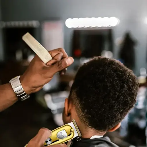 Бездротова машинка для стрижки волосся Sokany SK-LF-16003 4 насадки золотистий - фото 3