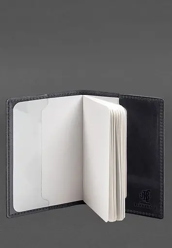 Кожаная обложка для военного билета 7.3 синий Crazy Horse - фото 6