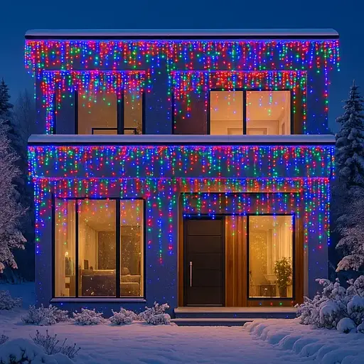 Уличная гирлянда Бахрома GarlandoPro 36 м 600 LED белая проволока Мультиколор 36MWML - фото 3