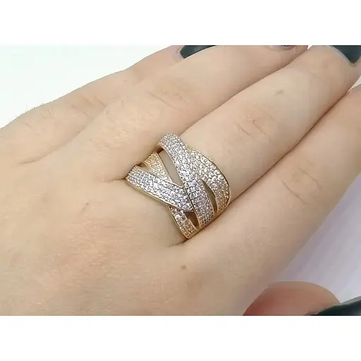 Золоте кільце Імперія золота з фіанітами. КВ1123И 18 - фото 3