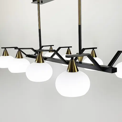 Люстра на 8 белых плафонов в черном корпусе 100 см Ст. ZL 710/8 | Line F - фото 1