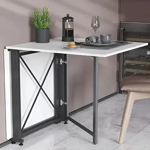 Стіл-книга трансформер Оріон 2 Ferrum-decor 750x1520x730 Чорний метал ДСП Біле 16 мм (FRD-104583)