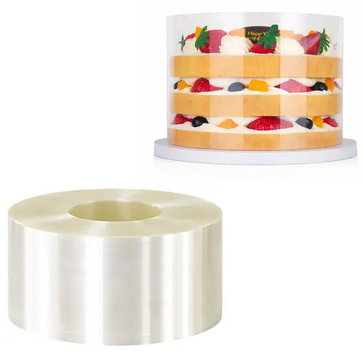 Ацетатная кондитерская бордюрная лента прозрачная (плёнка), 100 мкм, высота 8 cм, 1 кг Прозрачный 88273 - фото 1