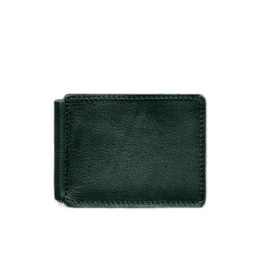 Кожаное портмоне 13.0 зажим зеленый краст - фото 11