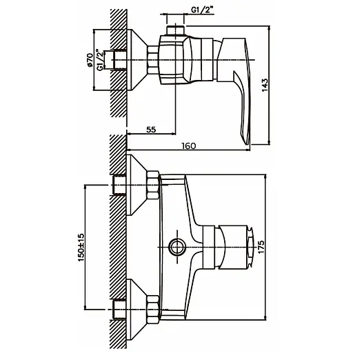 Змішувач для душу Haiba Hansberg 003 матовий HB0174 Satin - фото 2