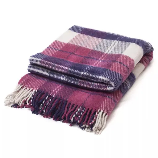 Плед вовняний Vladi Ельф 140х200 біло-лілово-сливовий 2 (1054100) - фото 1