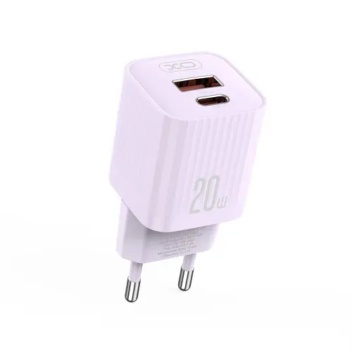 Мережевий зарядний пристрій XO L147(EU) PD20W 1USB-A+1USB-Charger Фіолетовий - фото 5