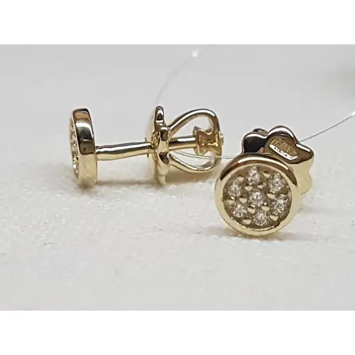 Золоті сережки-пуссети Qvaliz з фіанітами. 602-00102 - фото 3