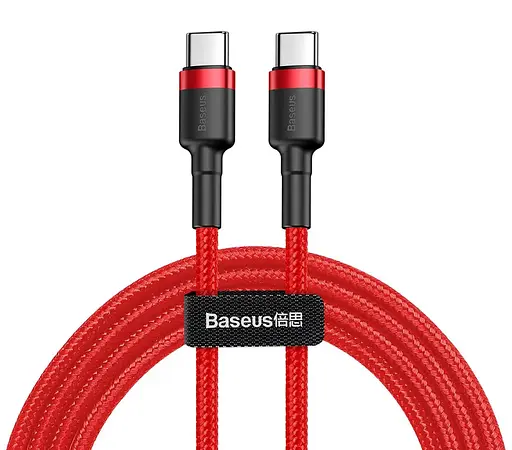 Кабель Baseus Cafule USB Cable Type-C-Type-C 3A 1m Red - фото 4