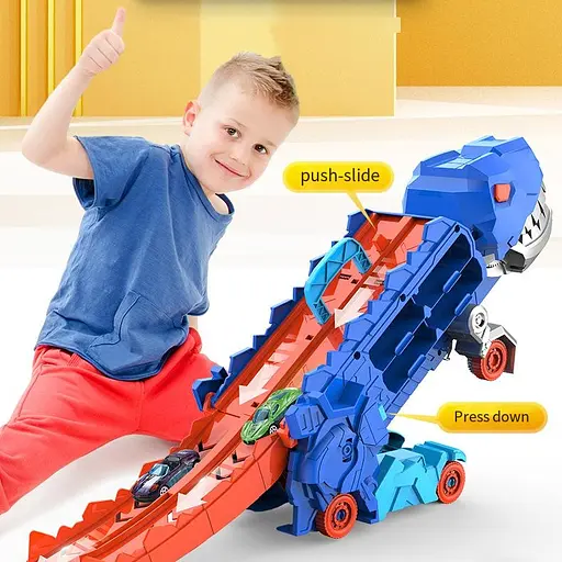 Трек-гараж з транспортом Динозавр, 43 см, 2 машинки, MH-177 - фото 4