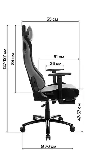 Геймерское кресло GT Racer черное (X-5108 Black) - фото 18