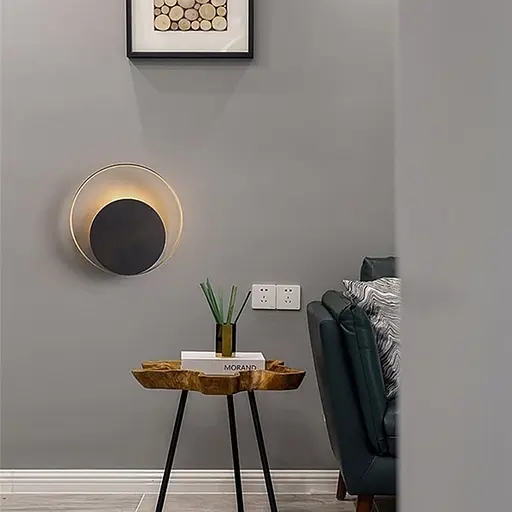 Настінне бра Liberty із латунною фурнітурою Line F Арт. WB11-250*250 BK+GD - фото 1