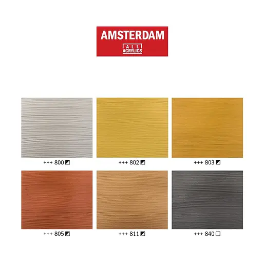 Краска акриловая AMSTERDAM (800) Серебряный 20 мл Royal Talens - фото 2