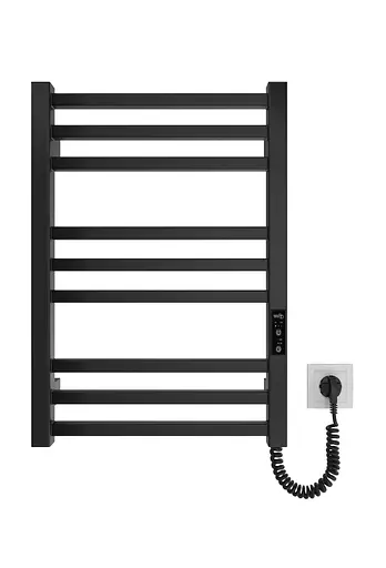 Электрический полотенцесушитель HF London 570x430 black matte 6.1.0100.06.BM, Черный матовый, универсальное (коннектор), Электронный - фото 2