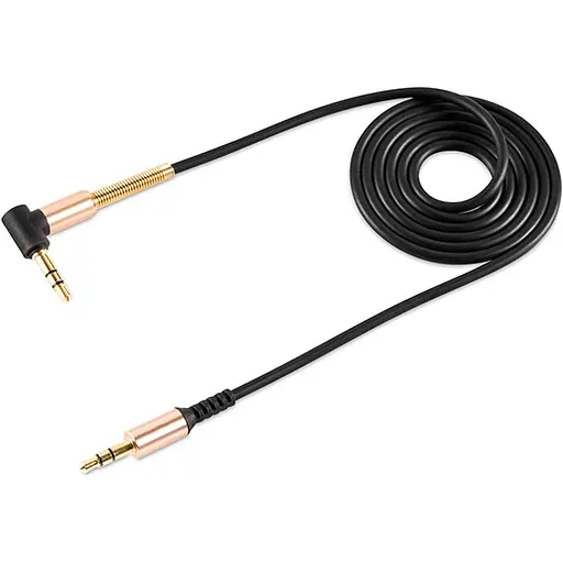 Кабель Hoco UPA-02 Aux Springs 2m Black/Gold [130921] - фото 2