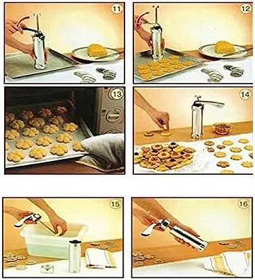 Дозатор шприц пресс для печенья кондитерский из нержавеющей стали с 24 насадками, Kitchen Master Серебристый 85255 - фото 7