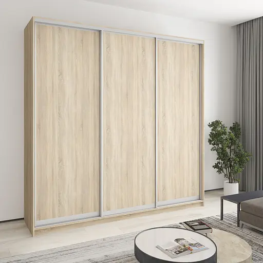 Шкаф-купе трехдверный MebelStar Уни AL 3ДСП 240x45x240 см Дуб сонома (MBS-1898)