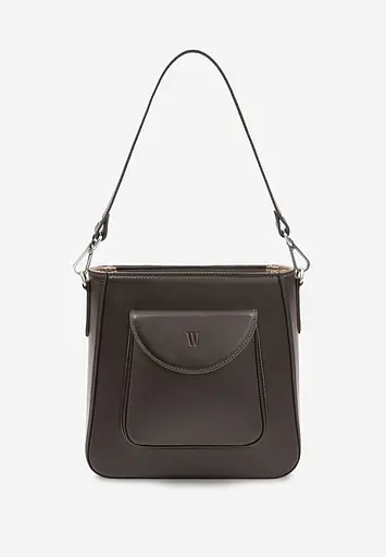 Шкіряна сумка Stella темно-коричнева - фото 3