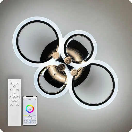 Люстра світлодіодна 517 Light 3color з пультом 76Вт Хром (01370) - фото 1