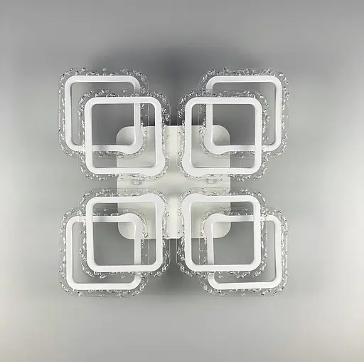 Люстра в матовом белом корпусе с прозрачным акрилом Ст. A 2517/4+4 XS WT | Line F - фото 1