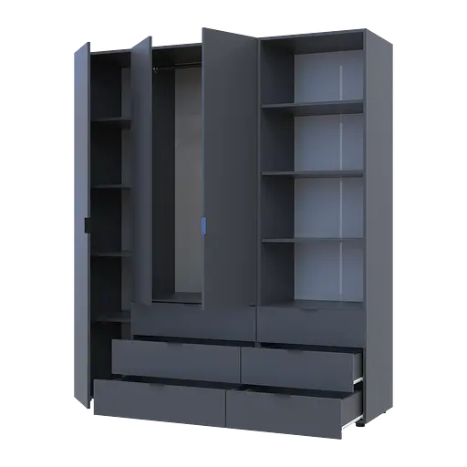 Шкаф для одежды Doros Гелар Графит 3ДСП с пеналом 176.2х49.5х203.4 (42005169) - фото 3