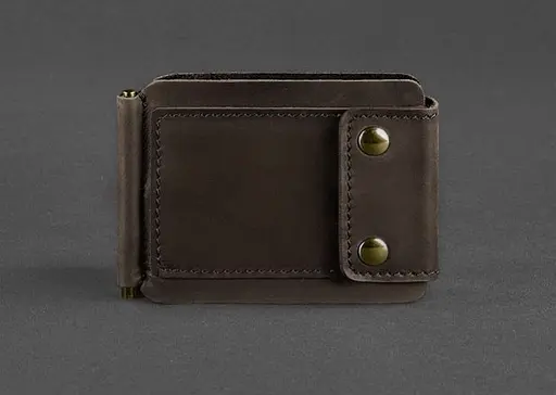 Мужской кожаный портмоне темно-коричневый 10.0 зажим для денег Crazy Horse - фото 1