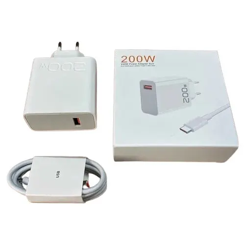 Зарядное устройство Xiaomi 200W с 2-мя разъемами + Кабель USB-Type C | Быстрая зарядка QC/PD Белый - фото 3