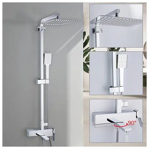 Душова система Gappo G2418, вилив - перемикач на лійку, хром - фото 3