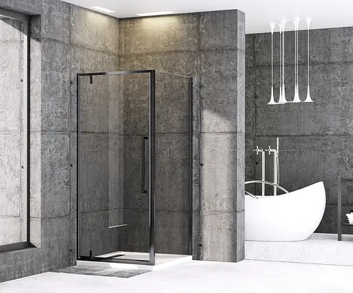 Душова кабіна без піддону Mixxus Premium Bevel SC01-90x90x195-TR Black прозоре скло 6 мм MI6864, Чорний матовий, Універсальна, прозорий - фото 3