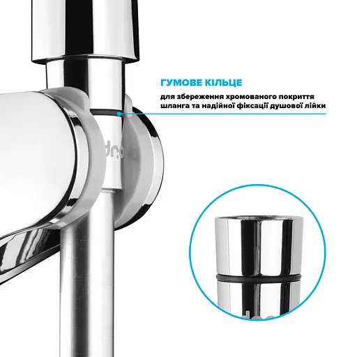 Шланг для душа 200 см Drop SH-H200-SP силиконовый - Двойной Анти-Твист, серый металик - фото 8